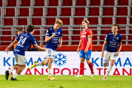Trelleborgs Axel Vidjeskog jublar