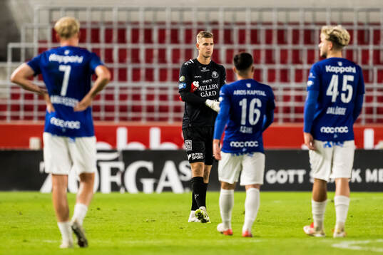 Trelleborgs målvakt Mathias Nilsson deppar