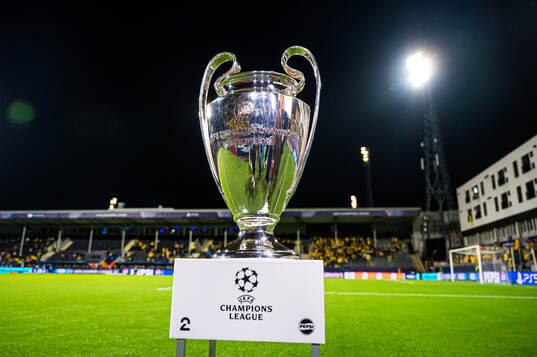 The Champions League trophy at Aspmyra Stadion