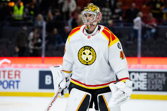 Brynäs målvakt Damian Clara deppar
