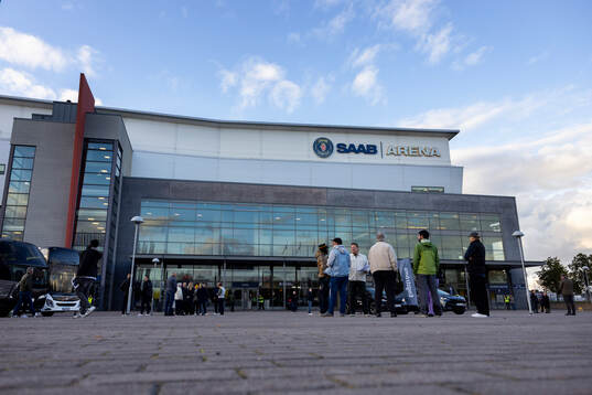 Exteriör vy av Saab Arena