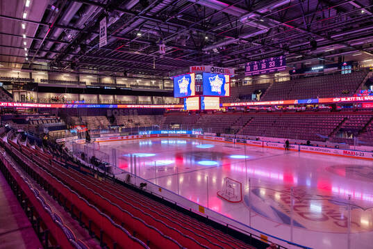 Interiör vy av Saab Arena