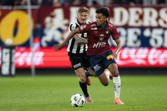 Landskronas Markus Björkqvist och Örgrytes Waylon Ramon