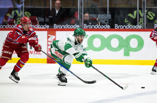 Timrås Linus Eriksson och Rögles Josh Dickinson