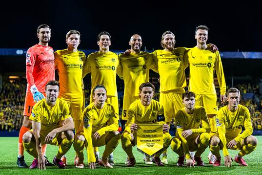 The starting eleven of Bodø/Glimt, from the top left;