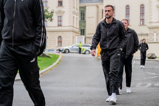 Head coach Anes Mravac of Malmö FF arrives at the hotel