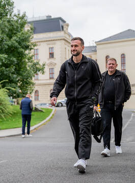 Head coach Anes Mravac of Malmö FF arrives at the hotel