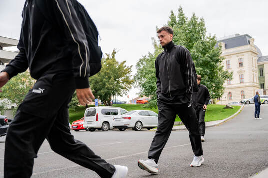 Colin Rösler of Malmö FF arrives at the hotel