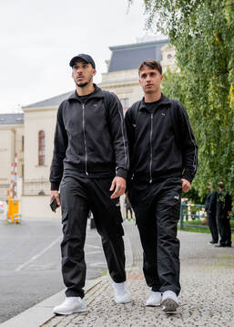 Andrej Djuric and Kenan Busuladzic of Malmö FF arrives at