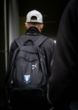 Adrian Skogmar of Malmö FF arrives at the hotel