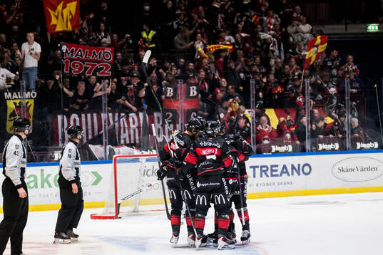 Malmö Redhawks spelare jublar
