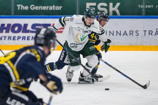 HV71s Hugo Fransson och Färjestads Joakim Nygård