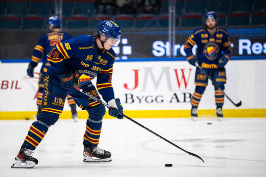 Djurgårdens Anton Frondell införunder ishockeymatchen i