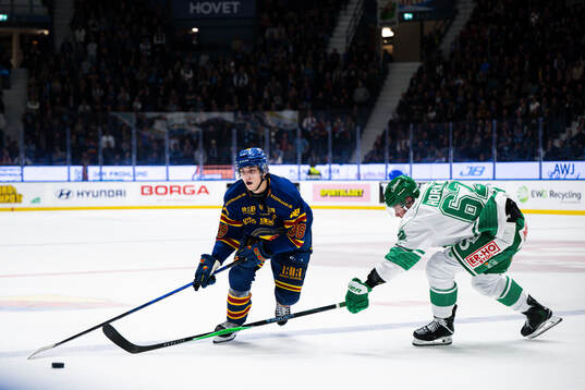 Djurgårdens Victor Eklund och Rögles Lubos Horky