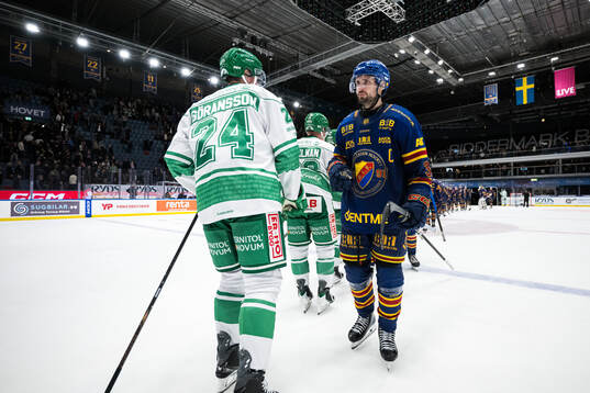 Rögles Mattias Göransson och Djurgårdens Marcus Krüger