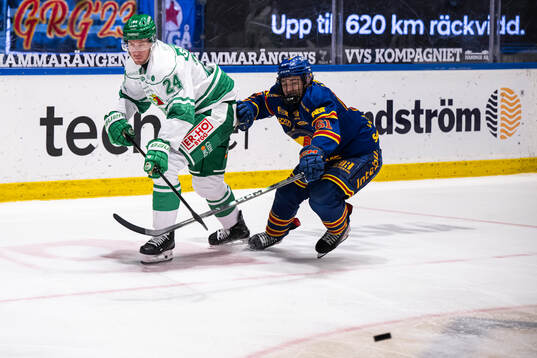 Rögles Mattias Göransson och Djurgårdens Viggo Björck