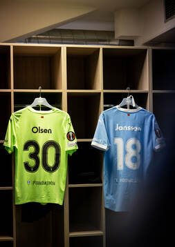 The kits of goalkeeper Robin Olsen and Pontus Jansson of