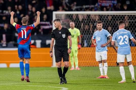 Matej Vydra of Viktoria Plzen celebrates
