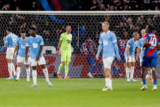 Goalkeeper Robin Olsen of Malmö FF looks dejected