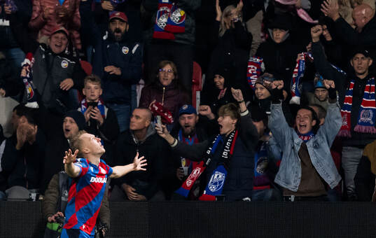 Karel Spacil of Viktoria Plzen celebrates