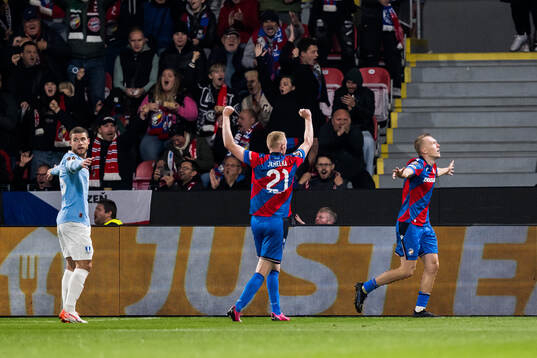 Karel Spacil of Viktoria Plzen celebrates