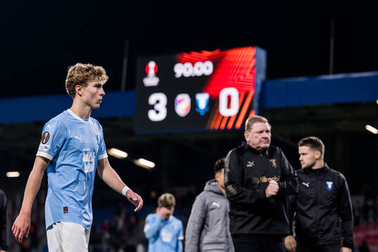 Hugo Bolin of Malmö FF looks dejected