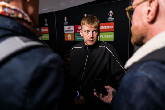 Anders Christiansen of Malmö FF is being interviewed