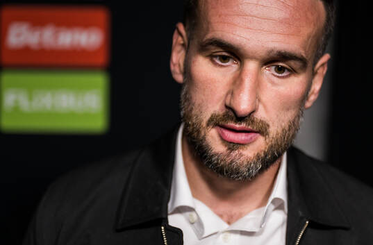 Head coach Anes Mravac of Malmö FF is being interviewed