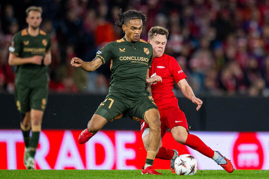 Alonzo Engwanda of Utrecht and Eggert Aron Gudmundsson of