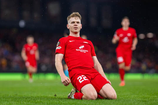 Sævar Atli Magnusson of Brann celebrates