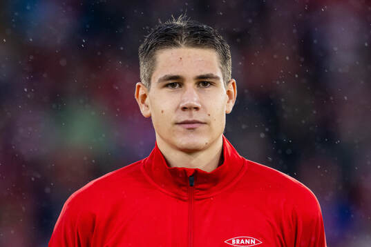 Eivind Helland of Brann line up