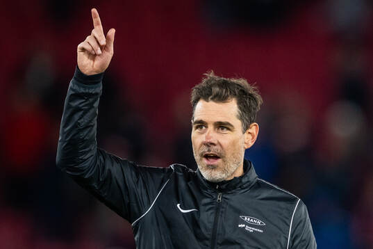 Freyr Alexandersson, head coach of Brann, celebrates