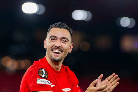 Niklas Castro of Brann celebrates