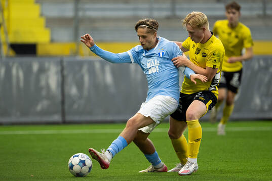 Malmö FFs Hugo Bäckstrand och Elfsborgs Jonathan Edenvik