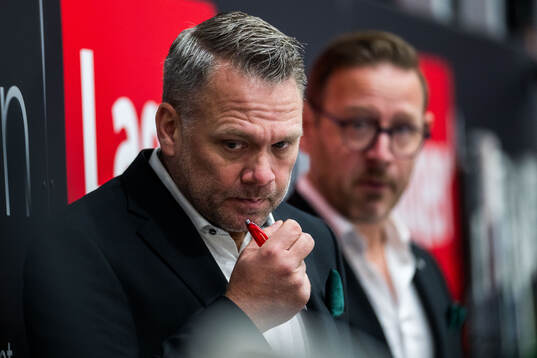 Östersunds tränare Mikael Holmqvist och assisterande