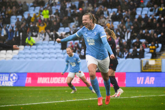 Malmö FFs Sara Kanutte Sørensen Fornes jublar