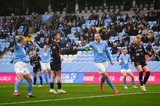 Malmö FFs Sara Kanutte Sørensen Fornes jublar