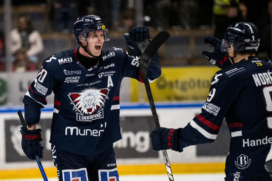 Linköpings Fredrik Karlström och Erik Norén jublar