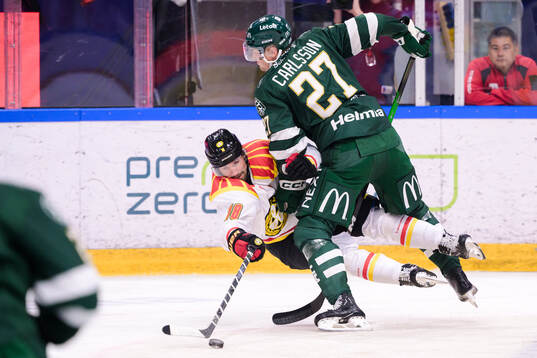 Brynäs Anton Rödin och Färjestads Gabriel Carlsson