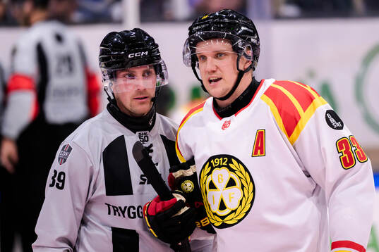 domare Mattias Enroth och Brynäs Jakob Silfverberg