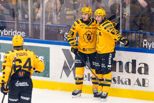Skellefteås Jonathan Johnson och Rickard Hugg jublar