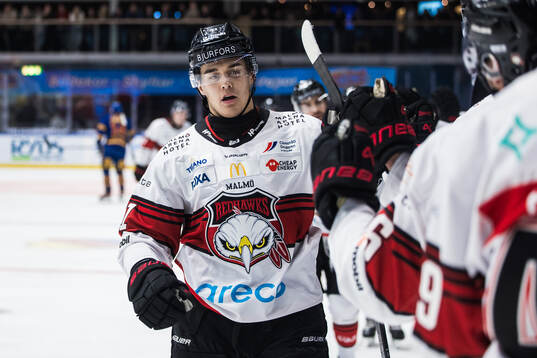 Malmö Redhawks Axel Sundberg jublar