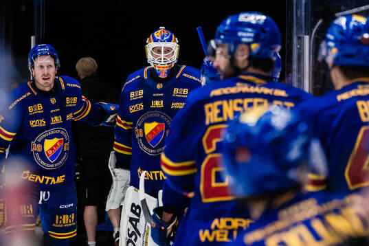 Djurgårdens målvakt Magnus Hellberg jublar med lagkamrater