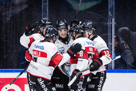 Malmö Redhawks Axel Sundberg jublar