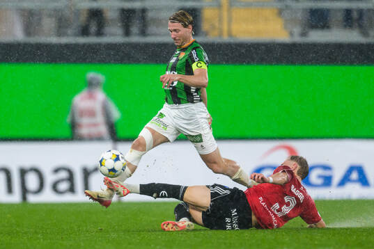 GAIS August Wängberg och IFK Norrköpings Marcus Baggesen