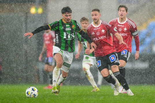 GAIS William Milovanovic och IFK Norrköpings Kevin Höög