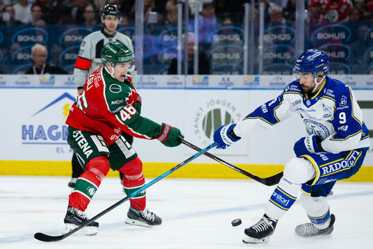 Frölundas Dominik Egli och Leksands Gabriel Fortier