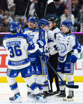 Leksands Joonas Lyytinen jublar