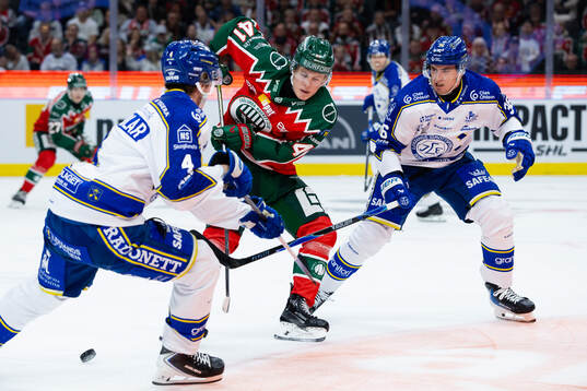 Leksands Tinus Luc Koblar och Stefan Milosevic mot
