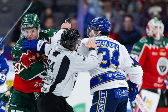 Frölundas Filip Cederqvist och Leksands Peter Cehlarik